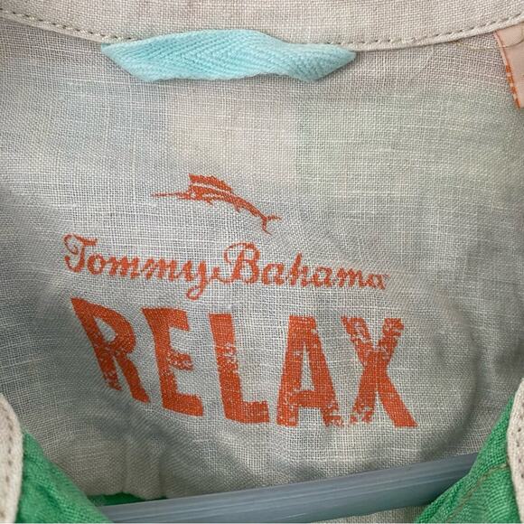 Tommy Bahama Relax Mens Plaid Pismo Breezer Linen Shirt Button Down Large - Picture 5 of 7